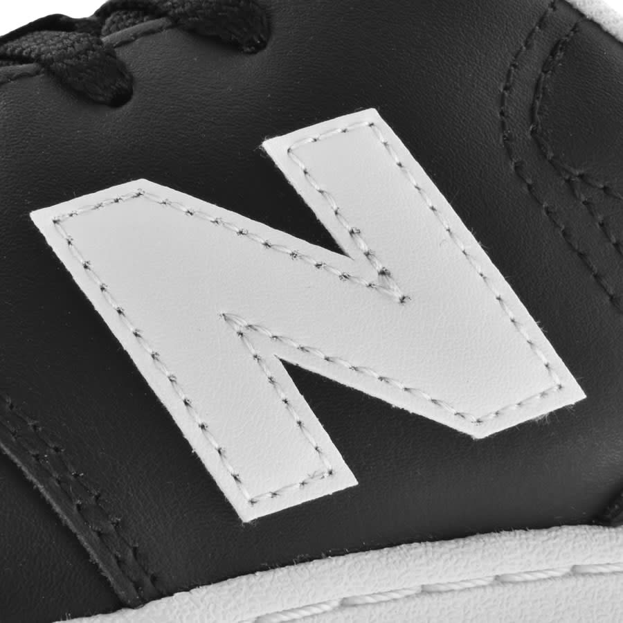 New balance black leather trainers cheap